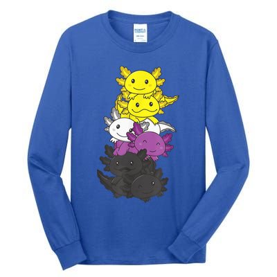 Nonbinary Flag Non Binary Pride LGBTQ Axolotl Tall Long Sleeve T-Shirt