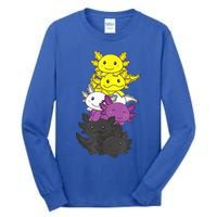 Nonbinary Flag Non Binary Pride LGBTQ Axolotl Tall Long Sleeve T-Shirt