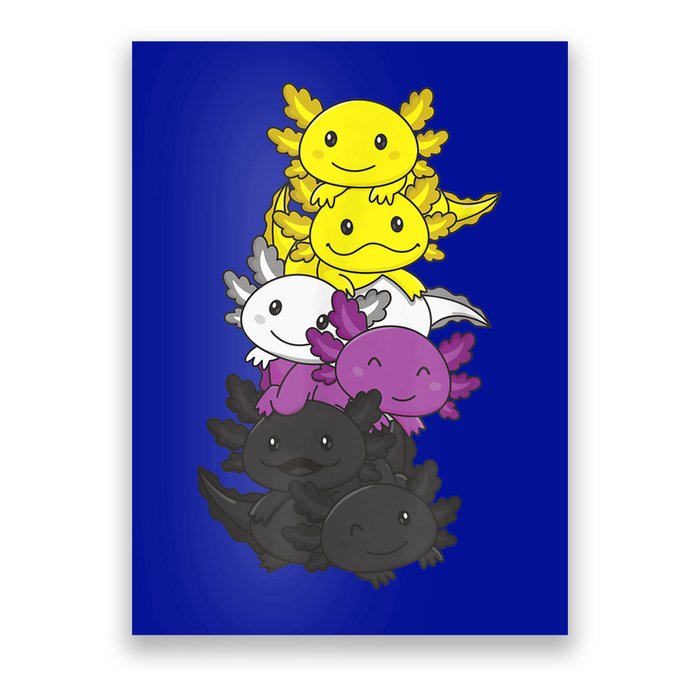Nonbinary Flag Non Binary Pride LGBTQ Axolotl Poster