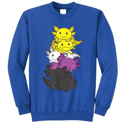 Nonbinary Flag Non Binary Pride LGBTQ Axolotl Tall Sweatshirt