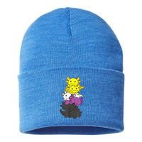Nonbinary Flag Non Binary Pride LGBTQ Axolotl Sustainable Knit Beanie