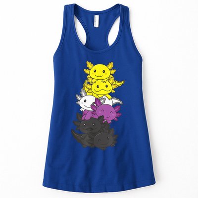 Nonbinary Flag Non Binary Pride LGBTQ Axolotl Womens Tank Top