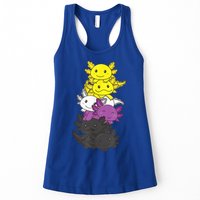 Nonbinary Flag Non Binary Pride LGBTQ Axolotl Womens Tank Top