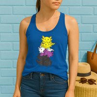 Nonbinary Flag Non Binary Pride LGBTQ Axolotl Womens Tank Top