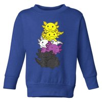 Nonbinary Flag Non Binary Pride LGBTQ Axolotl Toddler Sweatshirt