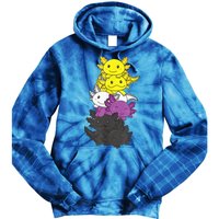 Nonbinary Flag Non Binary Pride LGBTQ Axolotl Tie Dye Hoodie