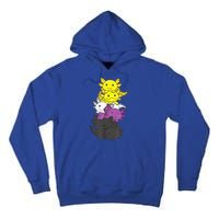 Nonbinary Flag Non Binary Pride LGBTQ Axolotl Tall Hoodie