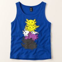 Nonbinary Flag Non Binary Pride LGBTQ Axolotl Tank Top