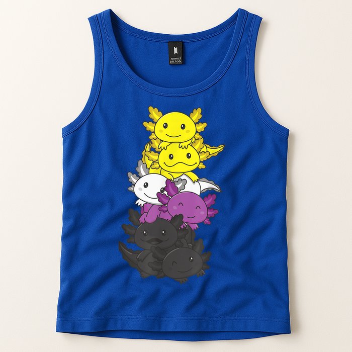 Nonbinary Flag Non Binary Pride LGBTQ Axolotl Tank Top