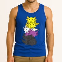 Nonbinary Flag Non Binary Pride LGBTQ Axolotl Tank Top