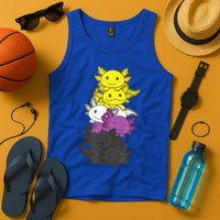 Nonbinary Flag Non Binary Pride LGBTQ Axolotl Tank Top