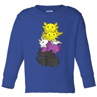 Nonbinary Flag Non Binary Pride LGBTQ Axolotl Toddler Long Sleeve Shirt