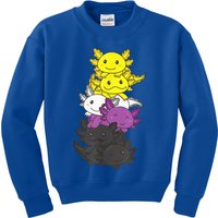 Nonbinary Flag Non Binary Pride LGBTQ Axolotl Kids Sweatshirt