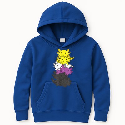Nonbinary Flag Non Binary Pride LGBTQ Axolotl Kids Hoodie