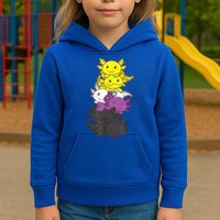 Nonbinary Flag Non Binary Pride LGBTQ Axolotl Kids Hoodie