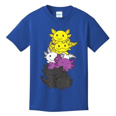 Nonbinary Flag Non Binary Pride LGBTQ Axolotl Kids T-Shirt