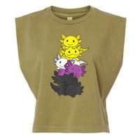 Nonbinary Flag Non Binary Pride LGBTQ Axolotl Garment-Dyed Women's Muscle Tee