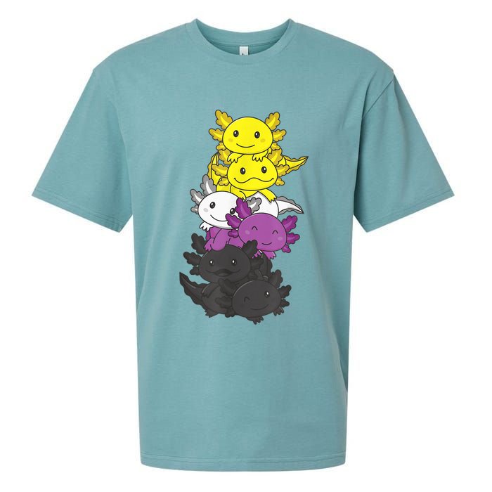 Nonbinary Flag Non Binary Pride LGBTQ Axolotl Sueded Cloud Jersey T-Shirt