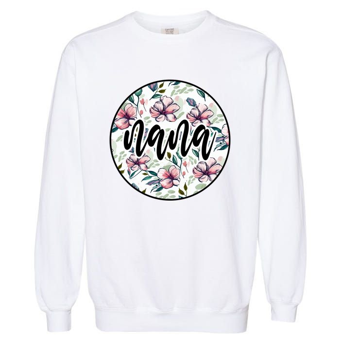 Nana Floral Nana Flowers Vintage Garment-Dyed Sweatshirt