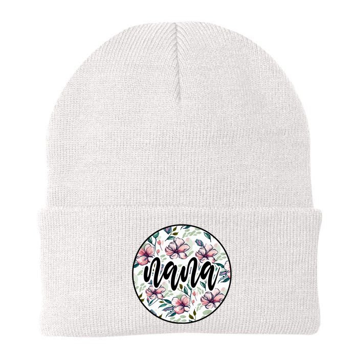 Nana Floral Nana Flowers Vintage Knit Cap Winter Beanie