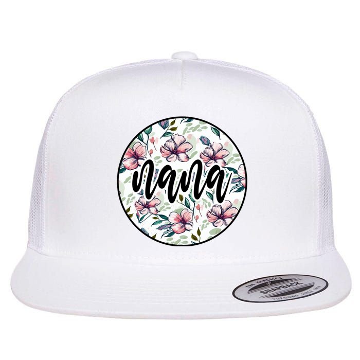 Nana Floral Nana Flowers Vintage Flat Bill Trucker Hat