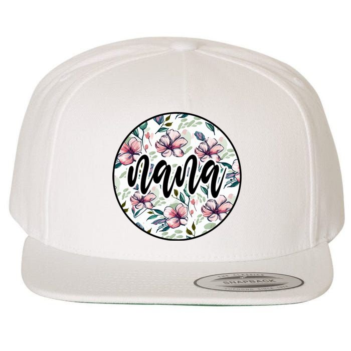 Nana Floral Nana Flowers Vintage Wool Snapback Cap