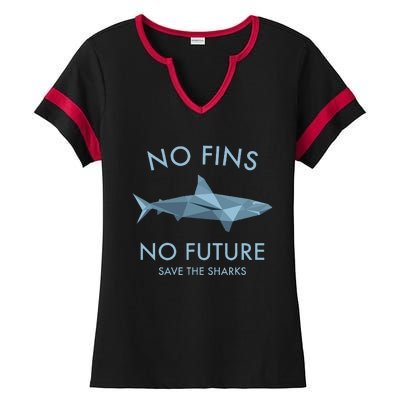 No Fins No Future protect the sharks Scuba Shark Safe Sharks Ladies Halftime Notch Neck Tee