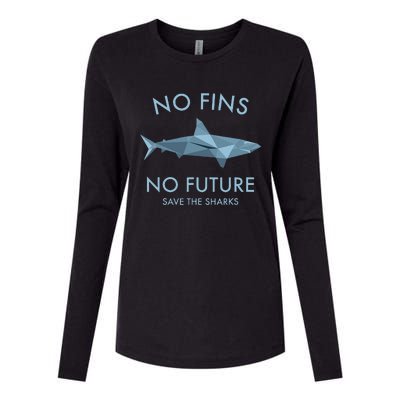 No Fins No Future protect the sharks Scuba Shark Safe Sharks Womens Cotton Relaxed Long Sleeve T-Shirt