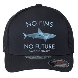 No Fins No Future protect the sharks Scuba Shark Safe Sharks Flexfit Unipanel Trucker Cap