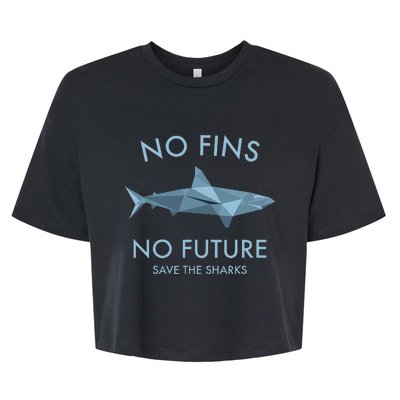 No Fins No Future protect the sharks Scuba Shark Safe Sharks Bella+Canvas Jersey Crop Tee