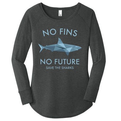 No Fins No Future protect the sharks Scuba Shark Safe Sharks Women's Perfect Tri Tunic Long Sleeve Shirt