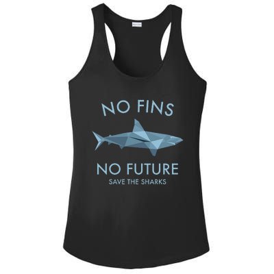 No Fins No Future protect the sharks Scuba Shark Safe Sharks Ladies PosiCharge Competitor Racerback Tank