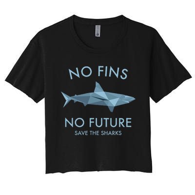 No Fins No Future protect the sharks Scuba Shark Safe Sharks Women's Crop Top Tee