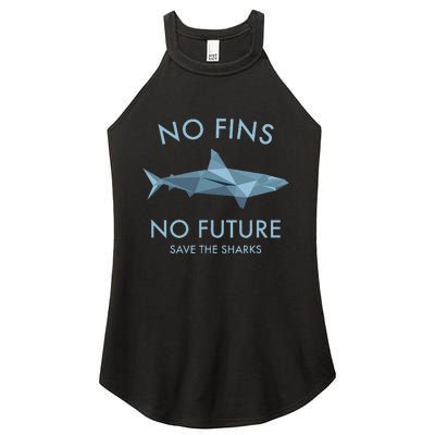 No Fins No Future protect the sharks Scuba Shark Safe Sharks Women's Perfect Tri Rocker Tank