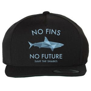 No Fins No Future protect the sharks Scuba Shark Safe Sharks Wool Snapback Cap