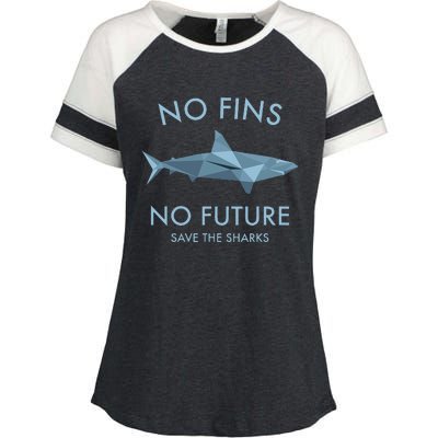 No Fins No Future protect the sharks Scuba Shark Safe Sharks Enza Ladies Jersey Colorblock Tee