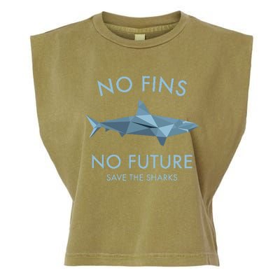 No Fins No Future protect the sharks Scuba Shark Safe Sharks Garment-Dyed Women's Muscle Tee