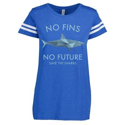 No Fins No Future protect the sharks Scuba Shark Safe Sharks Enza Ladies Jersey Football T-Shirt