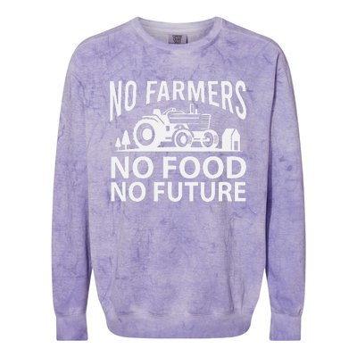 No Farmers No Food No Future Farmer Colorblast Crewneck Sweatshirt