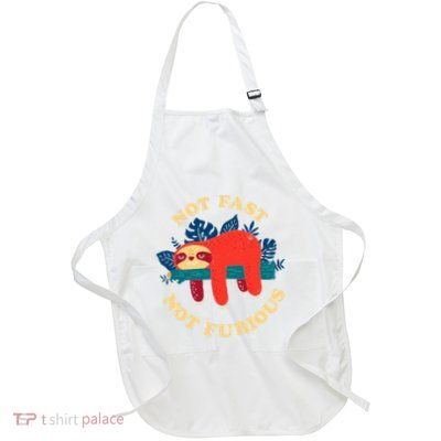 Not Fast Not Furious Dinomike Design Full-Length Apron With Pockets