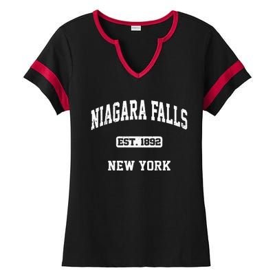 Niagara Falls New York NY Vintage State Athletic Style Ladies Halftime Notch Neck Tee