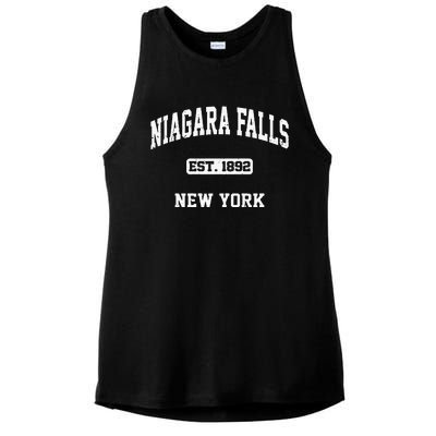 Niagara Falls New York NY Vintage State Athletic Style Ladies PosiCharge Tri-Blend Wicking Tank