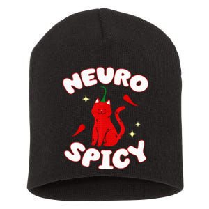 Neurospicy Funny Neurodivergent Adhd Asd Autism Cat Lover Short Acrylic Beanie