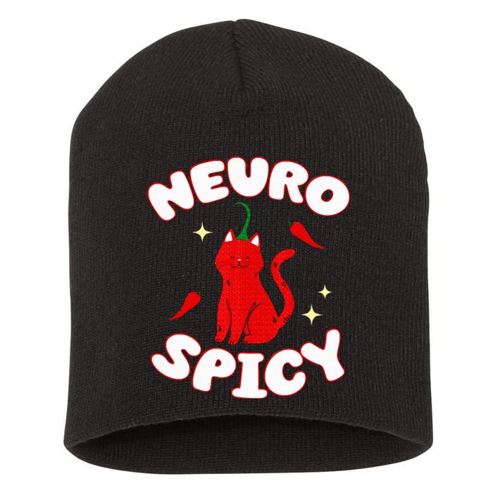 Neurospicy Funny Neurodivergent Adhd Asd Autism Cat Lover Short Acrylic Beanie