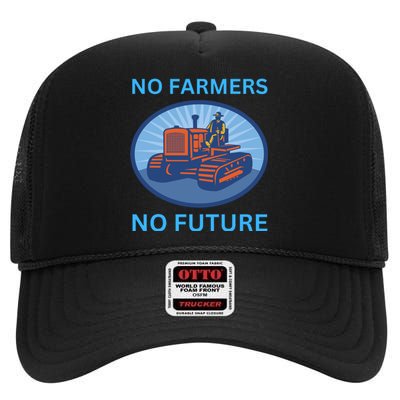 No Farmers No Future German Protest High Crown Mesh Back Trucker Hat