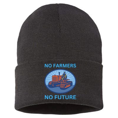 No Farmers No Future German Protest Sustainable Knit Beanie