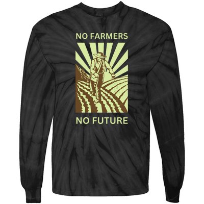 No Farmers No Future German Protest Tie-Dye Long Sleeve Shirt