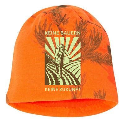 No Farmers No Future German Protest Kati - Camo Knit Beanie