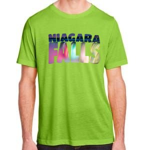 Niagara Falls Night Gift Canada Usa Typography Souvenir Adult ChromaSoft Performance T-Shirt