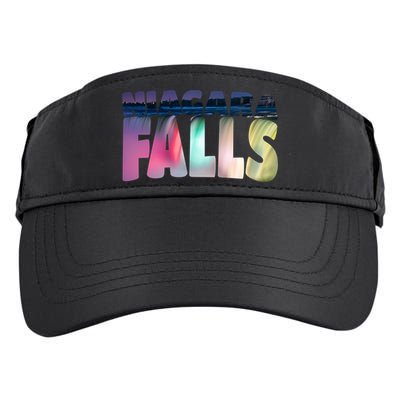 Niagara Falls Night Gift Canada Usa Typography Souvenir Adult Drive Performance Visor